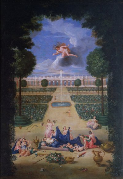 The Groves of Versailles. View of the Parterres of Trianon with Flora and Zephyr by Jean the Younger Cotelle